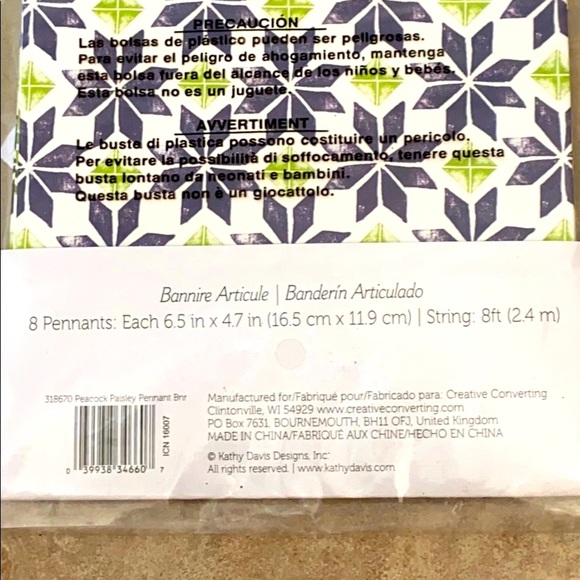 Party Pennant Paper Decorative Banner 8Ft - Picture 6 of 6